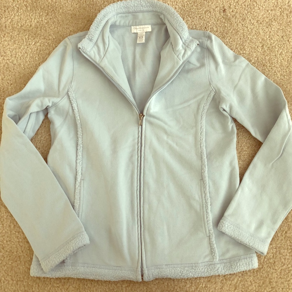 Light blue sweater with zipper